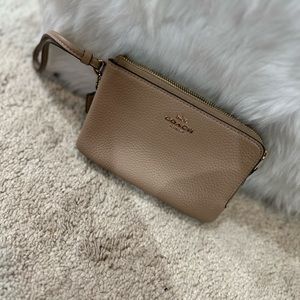 Double zip coach wristlet